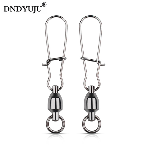 DNDYUJU 5/10Pcs Stainless Steel Fishing Connector Swivels Interlock Rolling With Hooked Bearing Fishhook Lure Tackle Accessories ► Photo 1/6