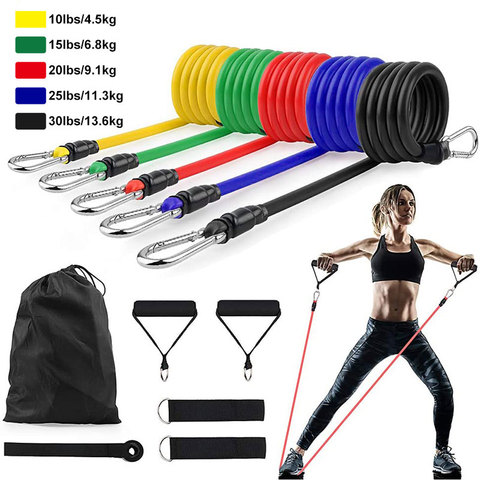 11Pcs/Set Latex Resistance Bands Crossfit Training Exercise Yoga Tubes Pull Rope Rubber Expander Elastic Bands Fitness Equipment ► Photo 1/6
