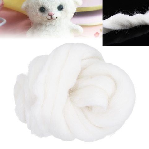 50g Soft White Merino Dyed Felting Wool Tops Roving Wool Fibre For Needle Felting DIY Doll Needlework Sewing Projects ► Photo 1/5