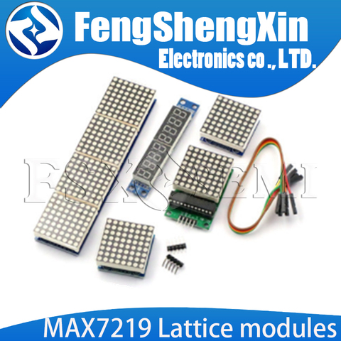 MAX7219 Lattice modules  4 in one display Digital tube display module Single chip module 8x8 common cathode ► Photo 1/1