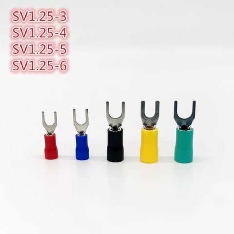 25PCS SV1.25-3/4/5/6 Furcate Cable Wire Connector Wire Crimp Terminals Furcate Pre-Insulating Fork Spade A.W.G 22~16 ► Photo 1/6