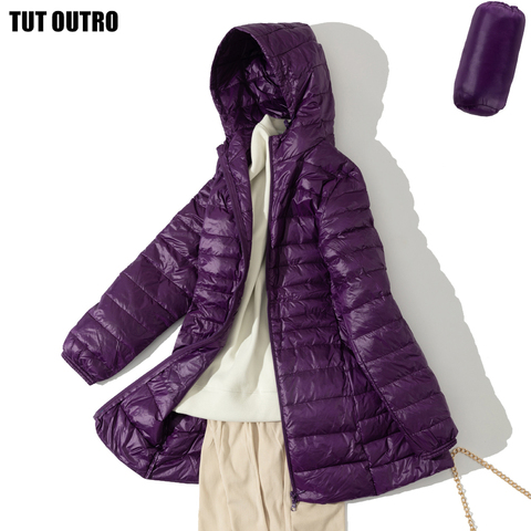 7XL Women's Packable Down Coat Lightweight Plus Size Puffer Jacket Hooded Slim Warm Outdoor Sports Travel Parka Outerwear ► Photo 1/6