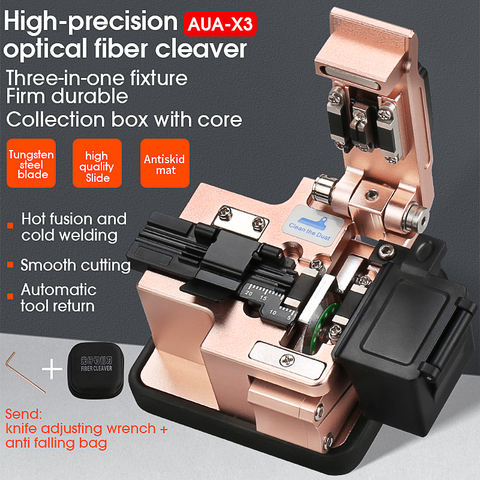 High Precision AUA-X3 Fiber Cleaver FTTH Cable Fiber Optic Cutting Knife Tools Cutter Three-in-one clamp slot 24 Surface Blade ► Photo 1/6