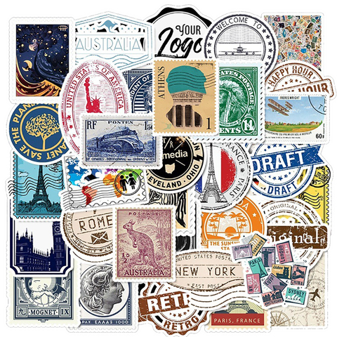 50PCS Retro Travel Stamp Stickers Skateboard Fridge Guitar Laptop  Motorcycle Travel Luggage Classic Toy Waterproof Cool Stickers - Price  history & Review, AliExpress Seller - MEILONG Store