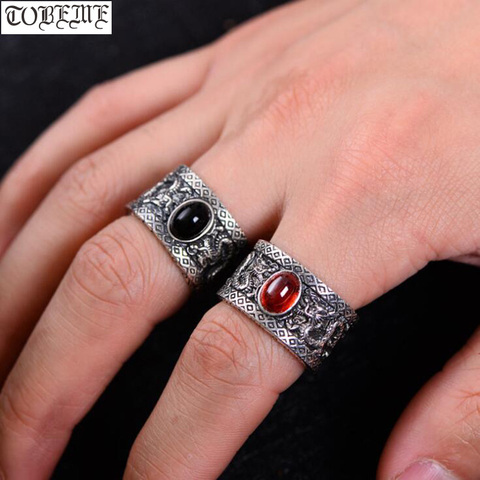 NEW 100% 925 Silver Dragon Ring Vintage 925 Sterling Ring Pure Silver Power Dragon Good Luck Ring ► Photo 1/6