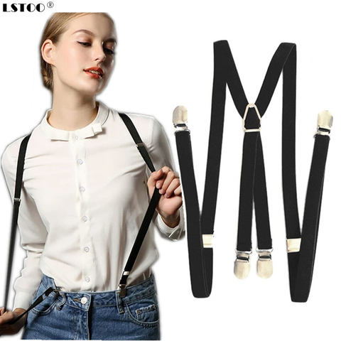 4 clips on 1.5 cm Wide Men Suspenders Women Elastic Adjustable Adult Braces Suspender Kids Children Boys Girls Accessories ► Photo 1/6