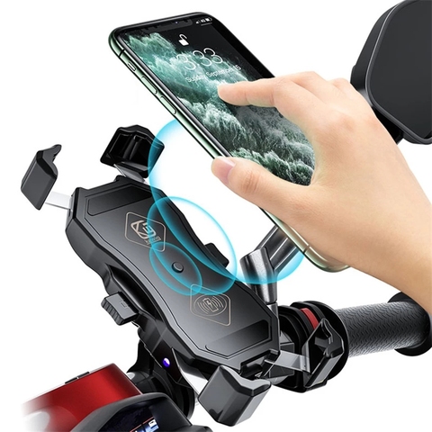 3.5-6.5 inch Phone Holder Motorcycle QC3.0 Wireless Charger Handlebar Bicycle Bracket Quick Charge USB Charger GPS Mount Bracket ► Photo 1/6