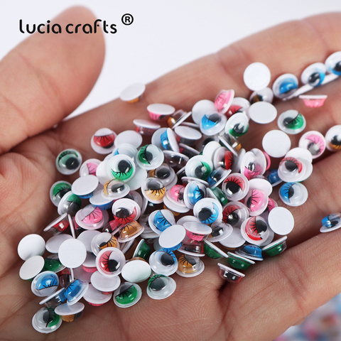Lucia Crafts   6mm  Self-adhesive Googly Eyes Random  Wiggly Eyelash Eyeball For Doll Toy  Supplies 250pcs K0880 ► Photo 1/4