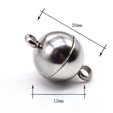5pcs Stainless Steel Ball Shape Magnetic Clasp Converter Necklace Findings Connector For DIY Jewelry Making Bracelet Accessories ► Photo 1/6