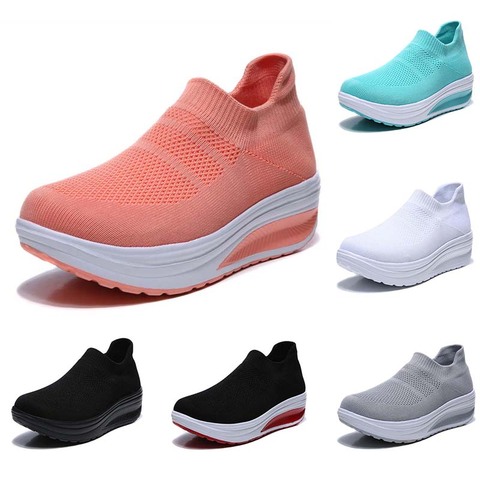 Women White Sneakers Thick Bottom Solid Plus Size Women Shoes