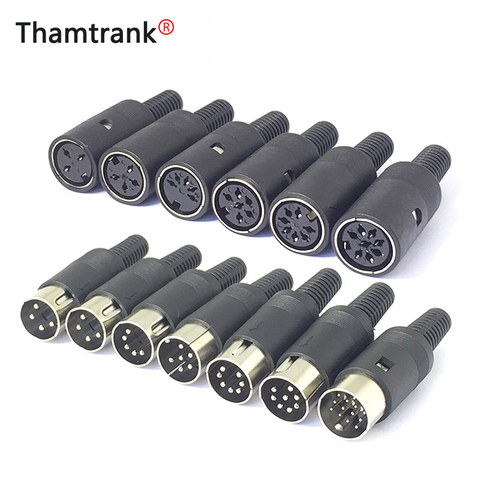 10pcs/lot 3/4/5/6/7/8/9/13 PIN DIN Connector DMale/Female DIN Plug Jack Socket Connector Chassis Cable Mount With Plastic Handle ► Photo 1/3