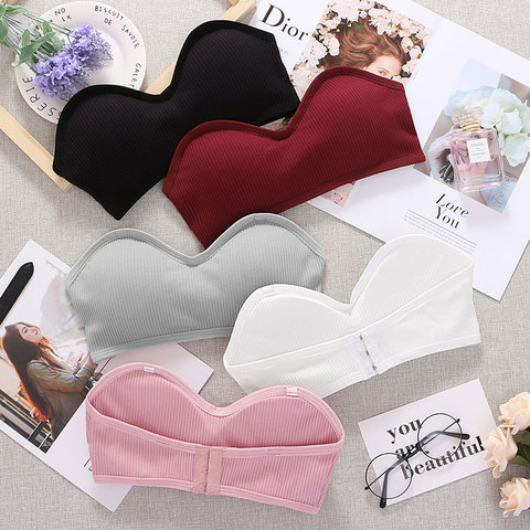 Women Bandeau Bra Padded Strapless Brarette Seamless Bandeau Tube Top Bra  Soft Bra Sexy Strapless Padded