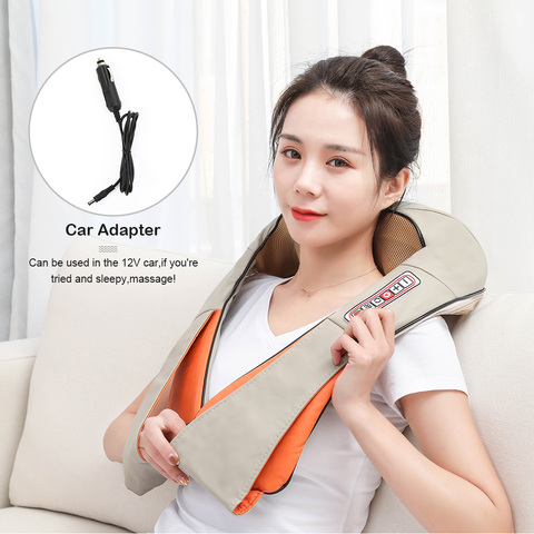 U Type Electrical Car/Home Massage Shiatsu Back Shoulder Neck Massager Multifunctional Shawl Infrared Heated Kneading Massager ► Photo 1/6