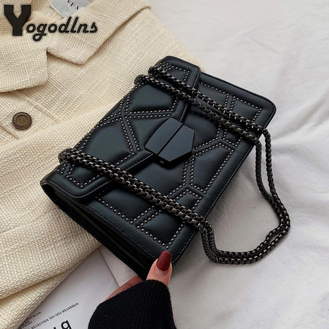 Rivet Chain Small Crossbody Bags For Women 2022 Shoulder Messenger Bag Lady Luxury Handbags ► Photo 1/6