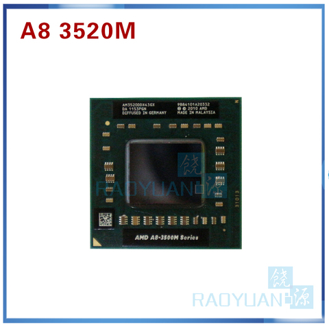 AMD Laptop CPU A8 3500M Series A8 3520M A8-3520m AM3520DDX43GX A8-Series Socket FS1 CPU 4M Cache/1.6GHz/Quad-Core ► Photo 1/1