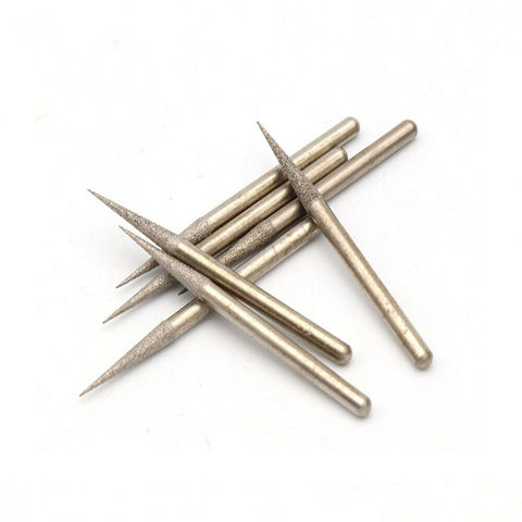 1/5/10PCS 2.1/3mm  Brazing Diamond Burr Bit Grinding Point for Dremel Engraving Glass Tool ► Photo 1/5