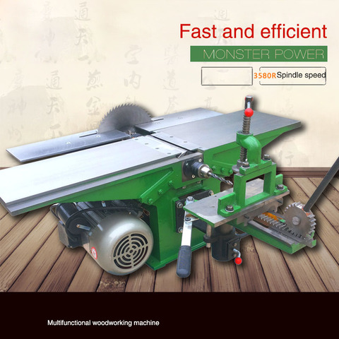 Desktop multi-function woodworking machine electric planer planer table saw chainsaw planer table planing three-in-one woodworki ► Photo 1/4