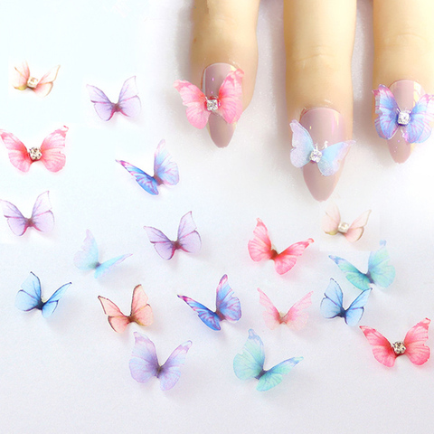 20-50PCS Chiffon Tulle Butterfly Wings Nail Arts Crafts Decorative Accessories DIY Earring Necklace Handmade Ornament Material ► Photo 1/6