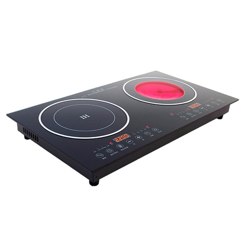 Household Ceramic Stove + Induction Cooker Double Cooktop Kitchen Embedded Electric Ceramic Stove Smart Electric Cooking Stove ► Photo 1/6