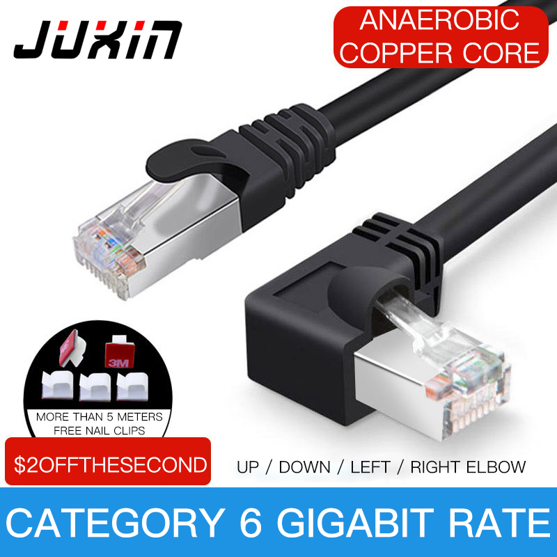 UGREEN Cat 6 Ethernet Patch Cable Right Angle RJ45 Gigabit Network Cord Black 