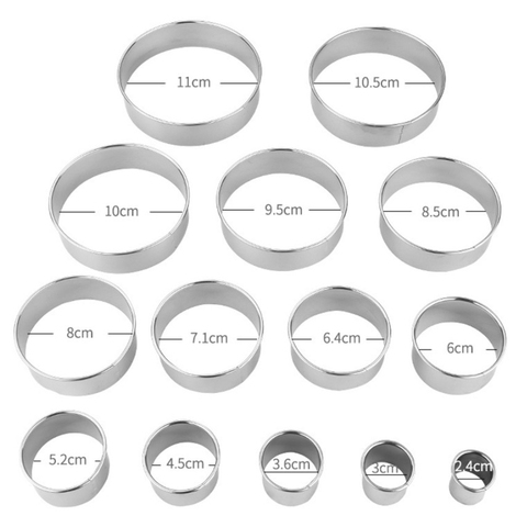 Stainless Round Cookie Biscuit Cutter Set 14 Pieces Pastry Scone Cutters ► Photo 1/6