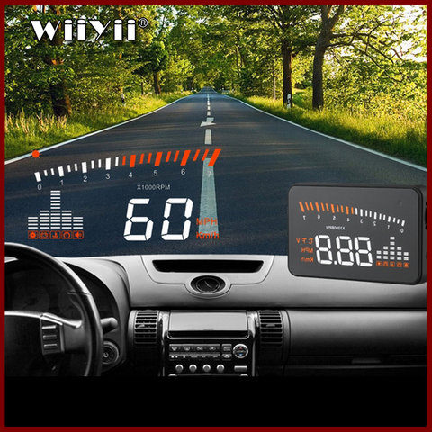 GEYIREN 2022 X5 OBD2 Head-Up Display Speedometer Windshield Projector RPM Speed Alarm Car EU OBD HUD Display Auto Electronic ► Photo 1/6