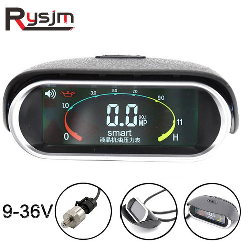 LCD Truck Car Oil Pressure Gauge 9-36V digital fuel pressure gauge racing parts engine oil press meter with sensor 1/8 npt ► Photo 1/6