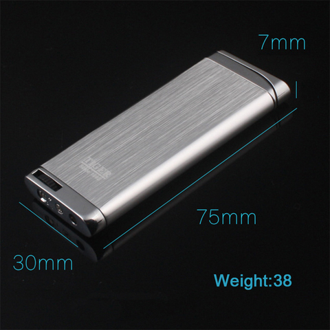 Metal Ultra-Thin Long Stripe Jet Lighter Torch Turbo Butane Gas 1300 C Lighter Windproof Cigar Cigarettes Light Portable Lighter ► Photo 1/6