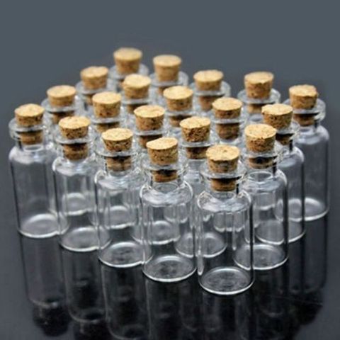 10pcs 0.5/1/1.5/2/2.5/5 ml Glass Storoage containers Empty Clear Small  Vials Container with Corks Jars Bottle  Glass Container ► Photo 1/6