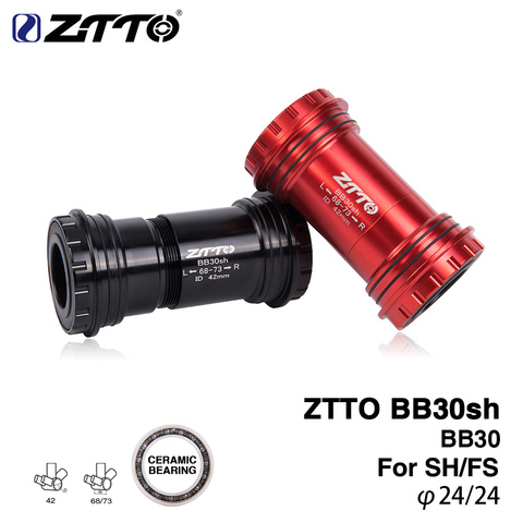 ZTTO BB30sh Bottom Brackets CERAMIC BB30 24mm Adapter bicycle Press Fit Axle for MTB Road bike parts Dual silicone seal ► Photo 1/6