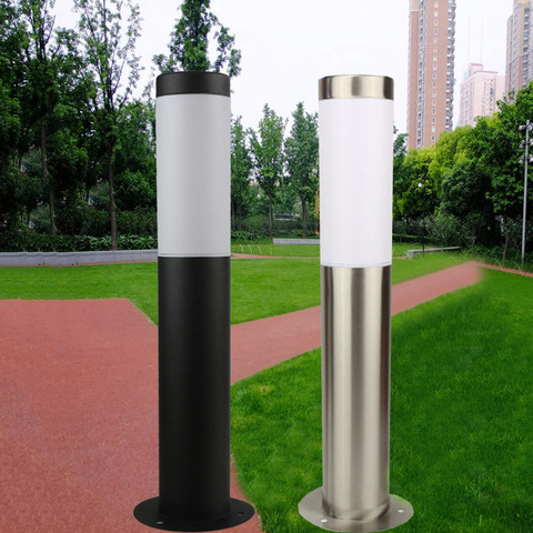 E27 Waterproof Stainless Steel Pillar Light Outdoor Garden Lawn Lamp Aluminum Pillar Post Light landscape lawn Bollards Light ► Photo 1/6