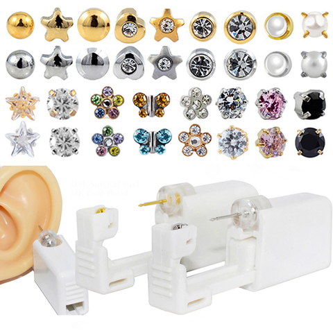 Disposable Sterile Ear Piercing Unit Cartilage Tragus Helix Piercing Gun Tool Kit Build In Steel Stud Earring Star Ball ► Photo 1/6