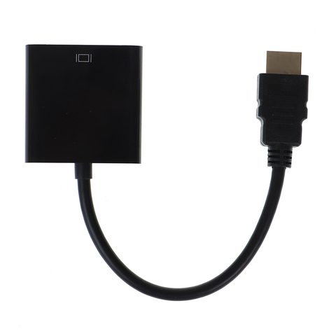 Black HDMI to VGA adapter cable Projector monitor HD converter cable ► Photo 1/6