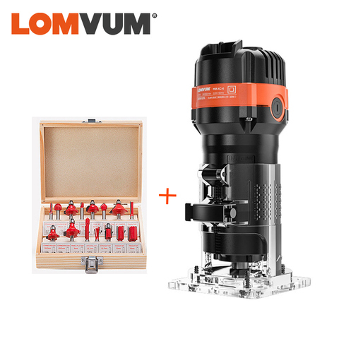 LOMVUM Woodworking Router Wood Hand Milling Machine Electrict Trimmer EU 220V Milling Cutter Trimming  Slotting Cutting Tools ► Photo 1/6