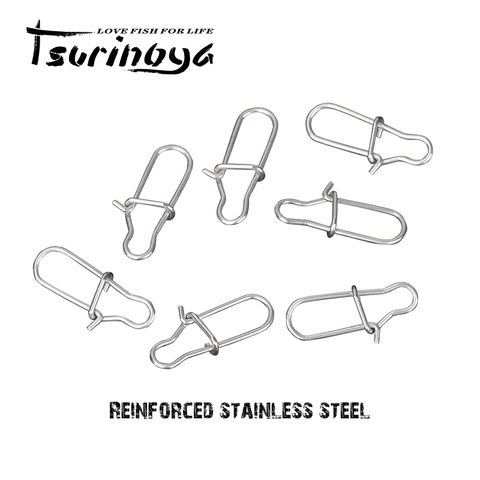 TSURINOYA Fishing Snaps Stainless Steel Hard Lure Connector 100PCS Solid Safety Pin Barrek Hook Lock Clip Accessories ► Photo 1/6