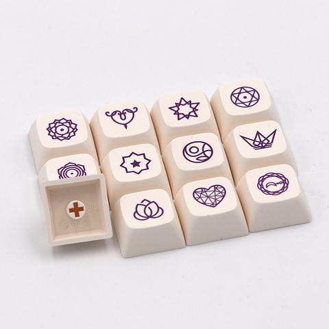 12 keys/set Milk Purple Dye Sublimation PBT XDA keycap for mechanical keyboard with MX switches customized keyboard key caps ► Photo 1/3