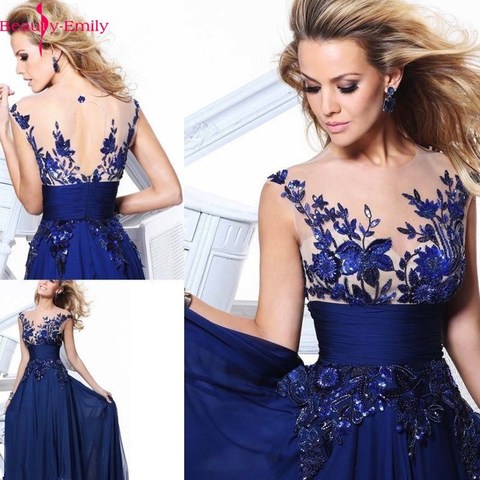 2022 New Arrival Heavy Appliques Evening Dress Long Charming Sleeveless Hollow Out A line Formal Party Dress with Beading ► Photo 1/6