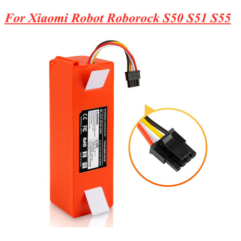 Original Battery for Xiaomi Robot Roborock S50 S51 S55 Spare Parts 14.4v 5200mAh 6500mAh Robotic Vacuum cleaner Battery 1pcs ► Photo 1/3