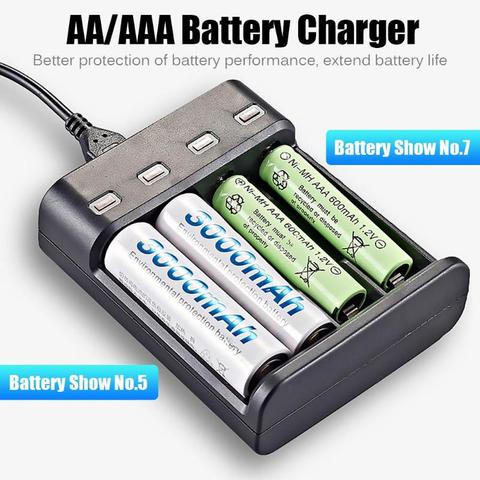 Hot Sale Battery Charger Skillful Manufacture Intelligent Fast Charging Portable 1.2V 4 Slots USB Rechargeable Battery Charger ► Photo 1/6