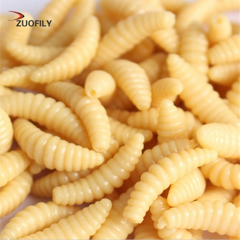 Promotion 50PCS 2cm 0.3g Maggot Grub Soft Fishing Lure Hooks Smell Worms Glow Shrimps Fish Lures ► Photo 1/6