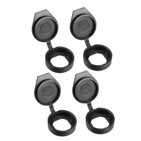 uxcell 4pcs Hard Plastic Dust Cover Waterproof Caps Black Fit for 19mm Dia Cam Lock ► Photo 1/4