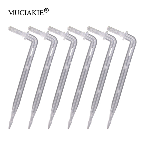 MUCIAKIE 50PCS Transparent Bend Arrow 4/7mm Hose Dripper Drip Emitter Curved Plant Sprinklers Garden Micro Irrigation Connectors ► Photo 1/6
