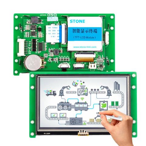 4.3 inch Graphic TFT LCM Touch Panel with Controller Board + Driver + Software + UART Port ► Photo 1/6