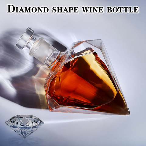 Diamond Glass Decanter, Handicraft Decoration, Red Wine Whiskey Bottle, Vodka Holder, Water Bottle Home Decoration Bar Tools ► Photo 1/6