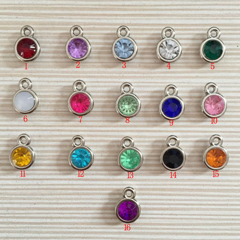 12pcs/lot Mixed Birthstone Charms 11mm Acrylic for Diy Fashion Necklace and Bracelet Charms for Jewelry Making A002 ► Photo 1/6