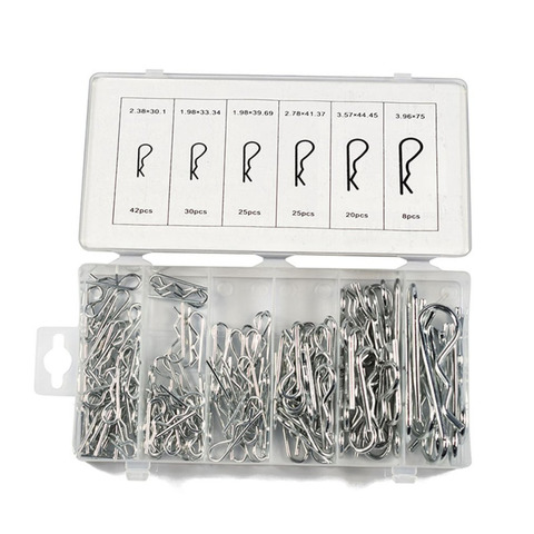 150PCS/SET Anti-Rust Hair Pin Hitch Retaining R Clip Lynch Cotter Spring Assorted Kit Split Cotter Pins Kit Set Fastener Pins ► Photo 1/6