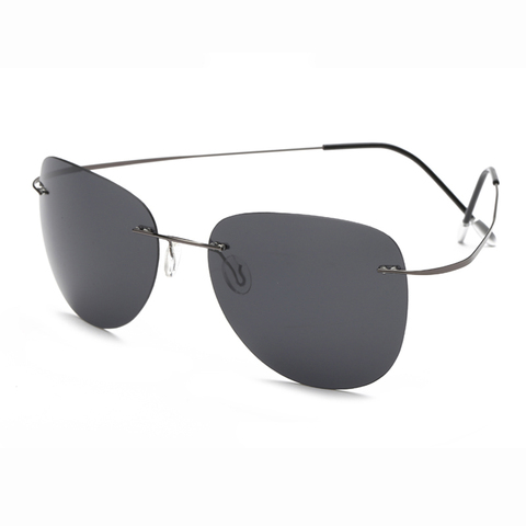 100% Titanium Polarized sunglasses Polaroid super Light Brand Designer Rimless Polaroid Gafas Men Sun glasses eyewear ► Photo 1/6