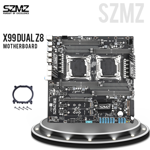 SZMZ X99 Dual D8 CPU Motherboard 8 Channel With Dual Processor Xeon LGA 2011-3 E5 V3 V4 DDR4 RECC 256GB RAM NVME M.2 SATA 3.0 ► Photo 1/6