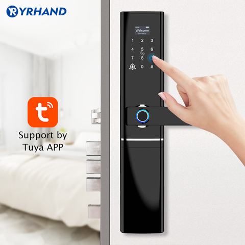 WiFi Fingerprint Door lock, Waterproof Electronic Door Lock Intelligent Biometric Door Lock Smart Fingerprint Lock With Tuya App ► Photo 1/6