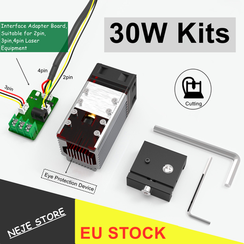 NEJE 30W Laser Module Cutting Module Kit Laser Head 450nm TTL Module for Laser Engraving Machine Cutting Tool ► Photo 1/6